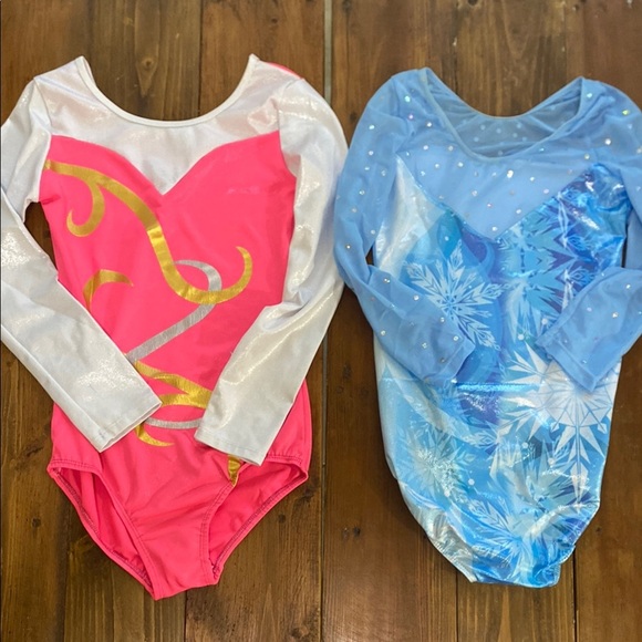 Disney Princess Long Sleeve Leotards - Pink and Blue - Picture 1 of 14